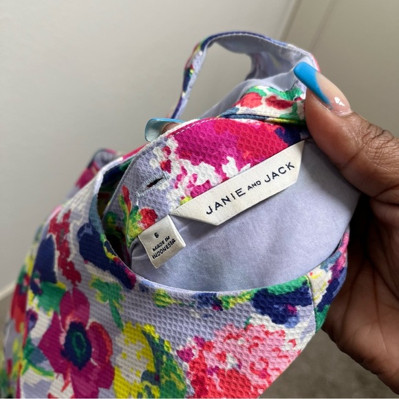 Janie and Jack Girls‎ Dress 6 Floral Multicolor Swing Spring Summer Flower Girl - Picture 4 of 7